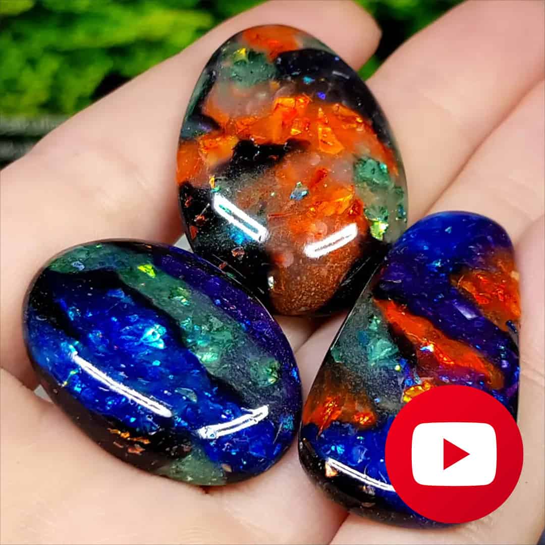 How to make Realistic Black Opal Stone imitation - SweetyBijou